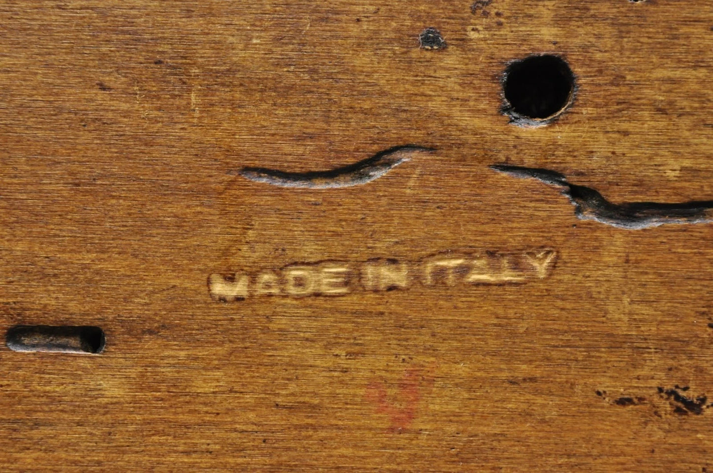 Vintage Italian Neoclassical Style Brass Lyre Harp Wooden Magazine Rack Stand