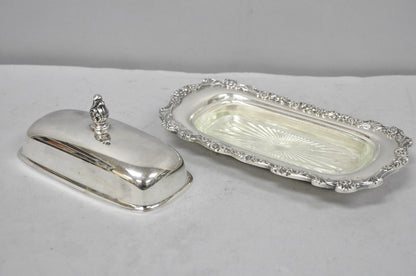 Vintage International Silver Countess Silver Plated Covered Butter Dish