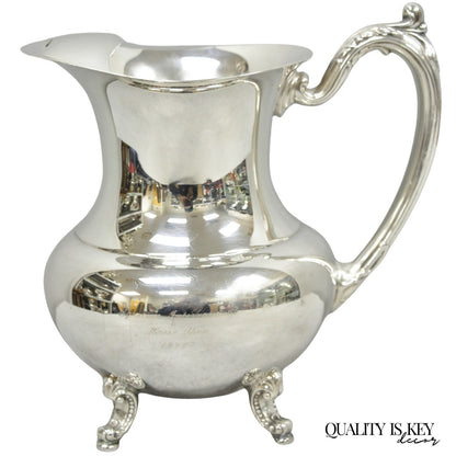 Rogers Silver Plated Water Pitcher Award Syracuse International Horse Show 1974