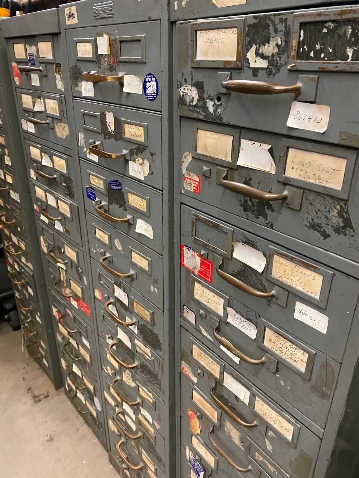 Vintage Columbia Steel Equip Gray Metal 10 Drawer Industrial File Cabinet (A)