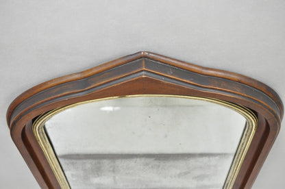 Antique American Empire Arched Mahogany Wood Frame Looking Glass Wall Mirror