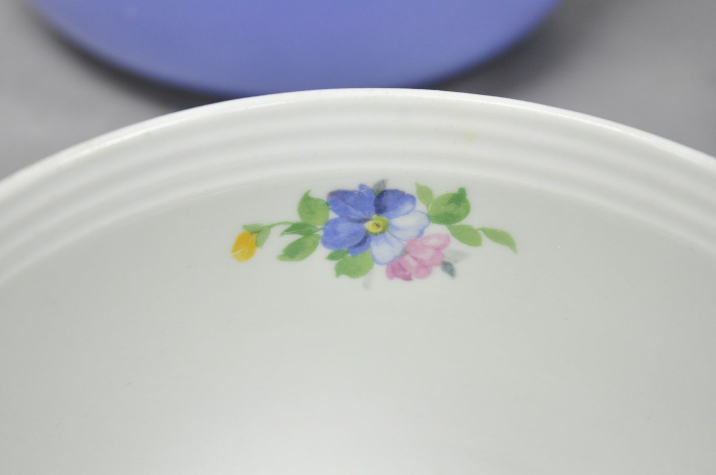 Vintage Hall's "Rose Parade" 1259 Blue Ceramic Nesting Mixing Bowls - Set of 3