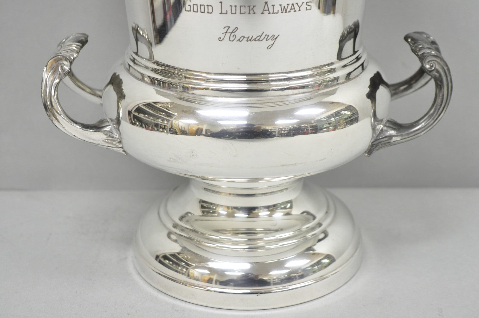Vintage FB Rogers Silver Plated Trophy Cup Champagne Chiller Ice Bucket Engraved
