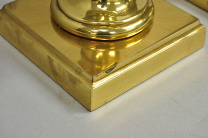 Vintage French Empire Style Gold Brass Metal Urn Form Table Lamps - a Pair