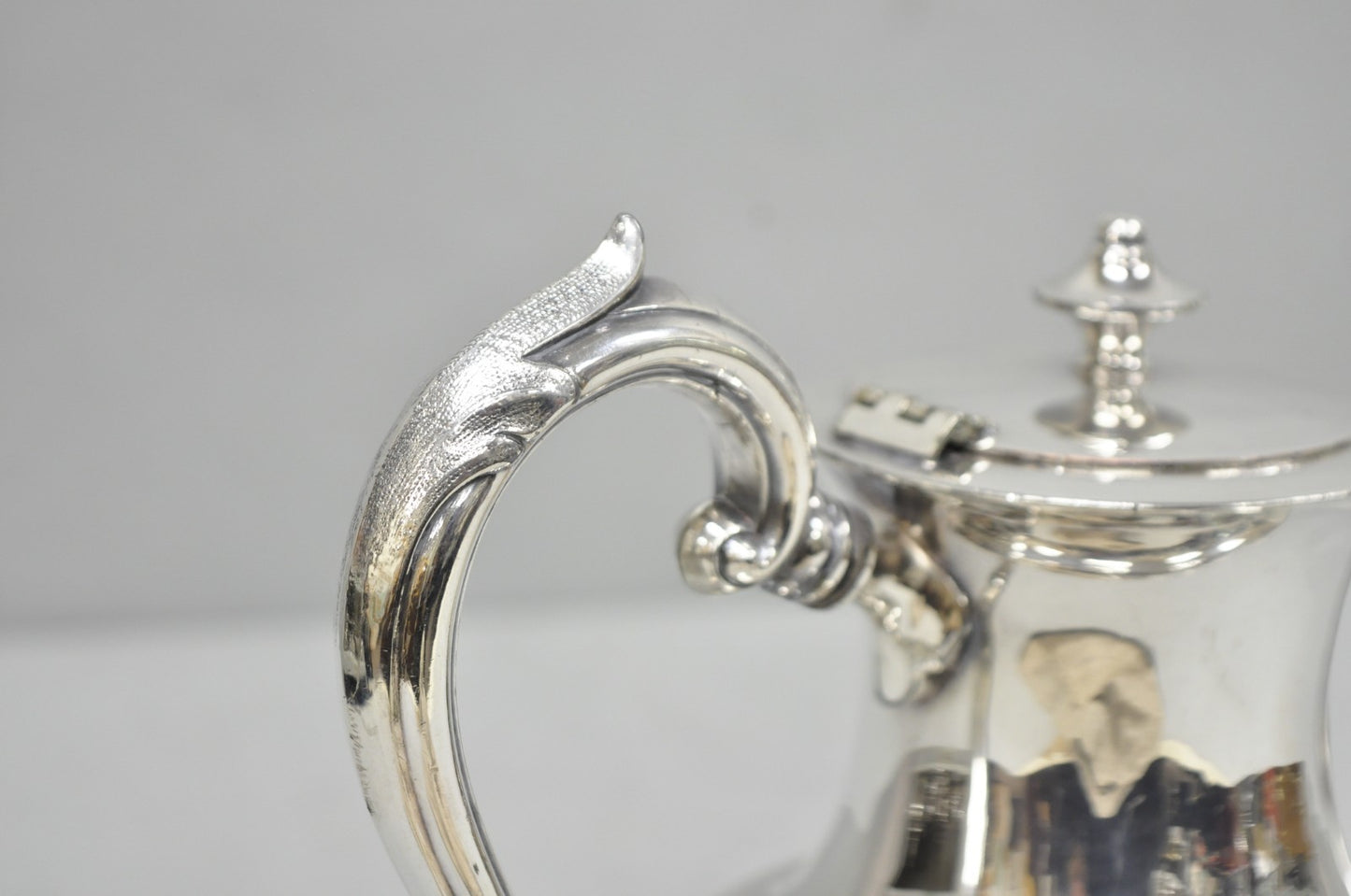 Vintage Victorian Silver Plated Floral Repousse Tea Kettle Teapot w/ Monogram
