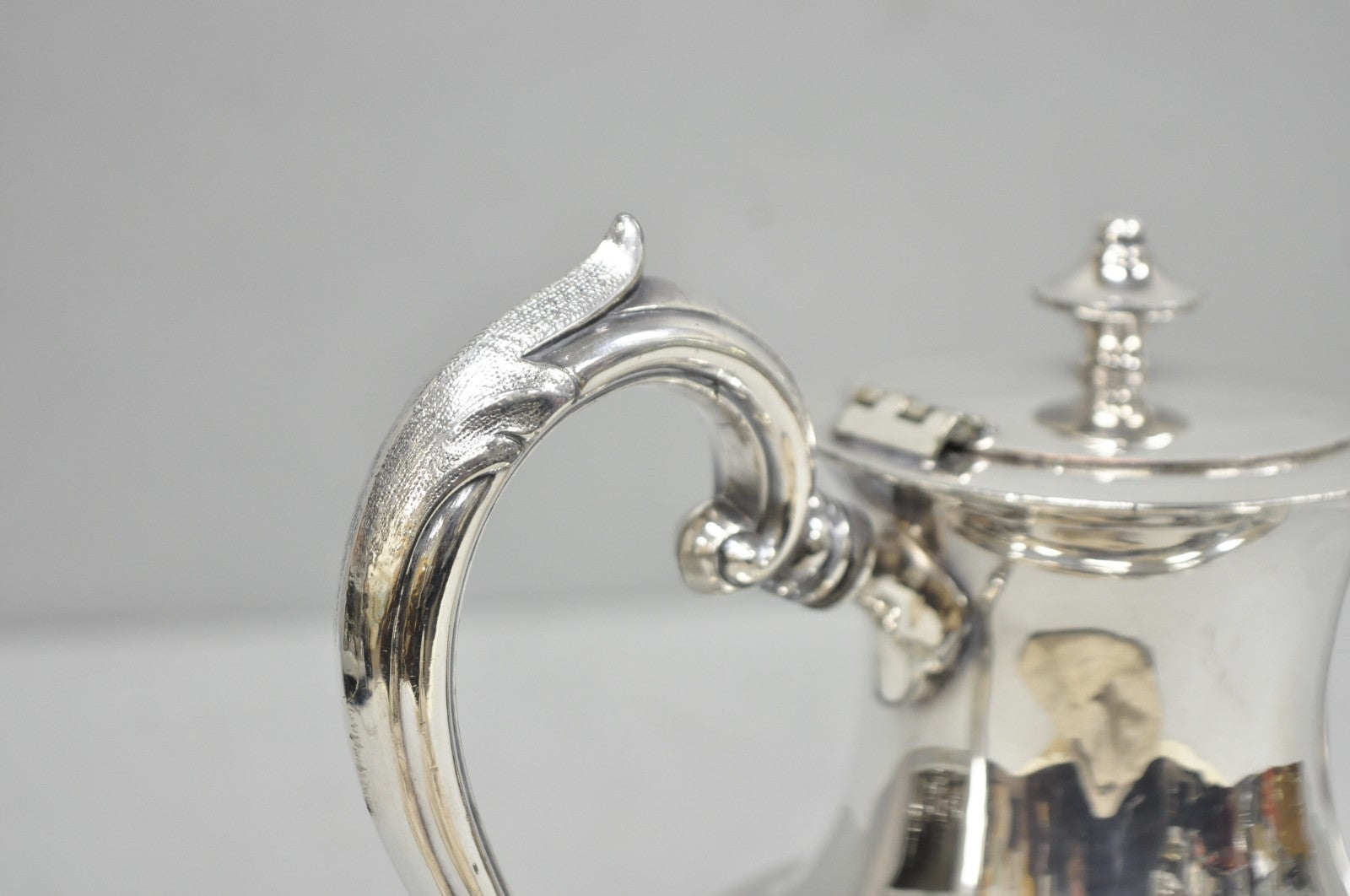 Vintage Victorian Silver Plated Floral Repousse Tea Kettle Teapot w/ Monogram