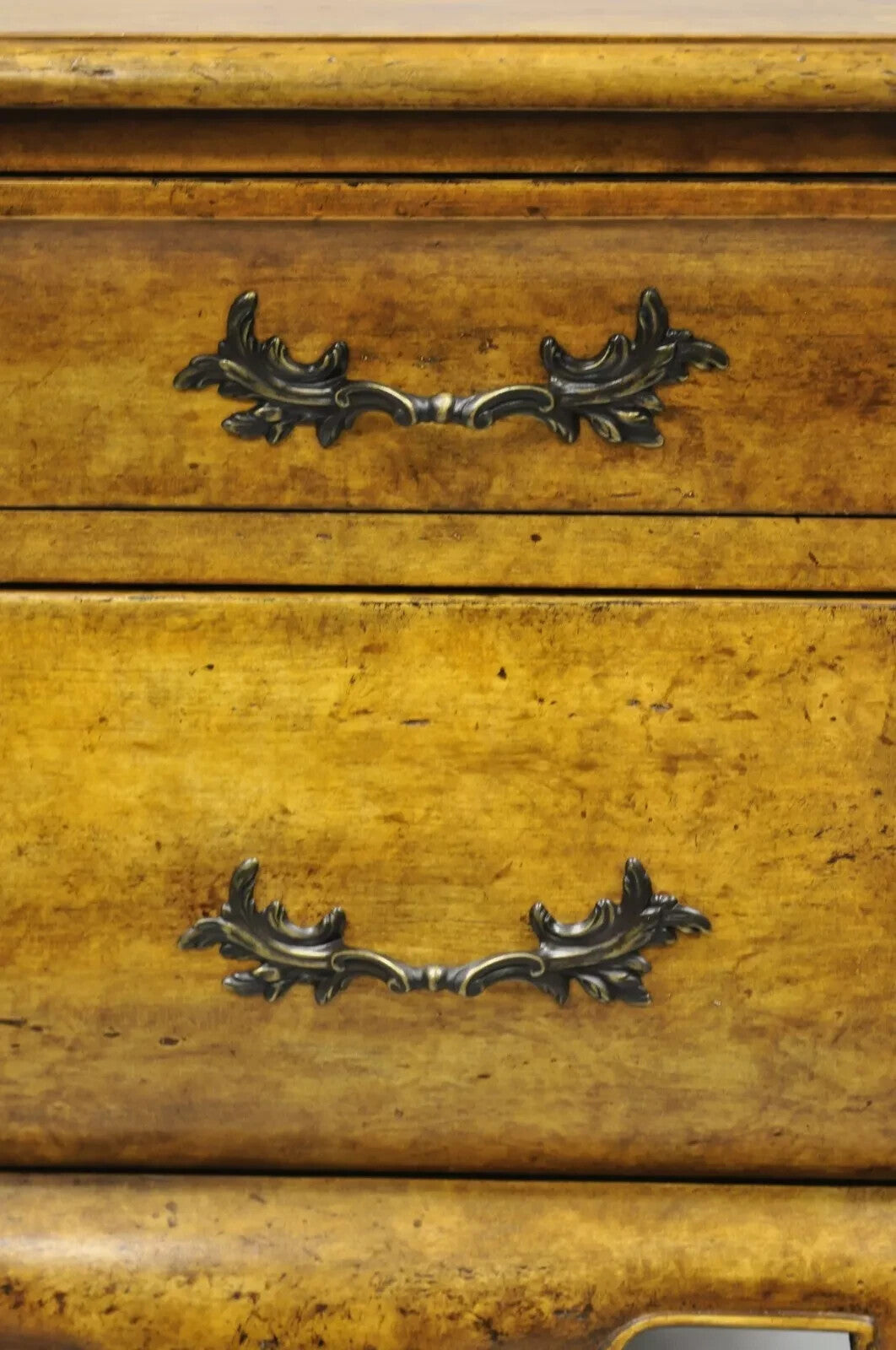 Vintage Minton Spidell French Country Provincial 2 Drawer Bombe Commode Chest