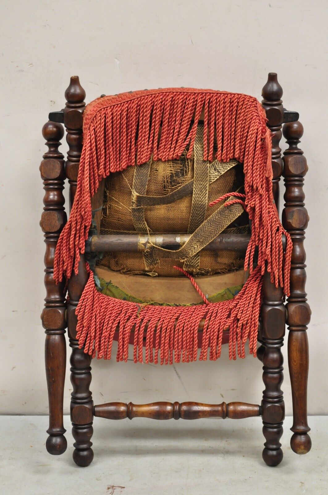 Antique Victorian Carved Walnut Folding Campaign Chair attr. George Hunzinger