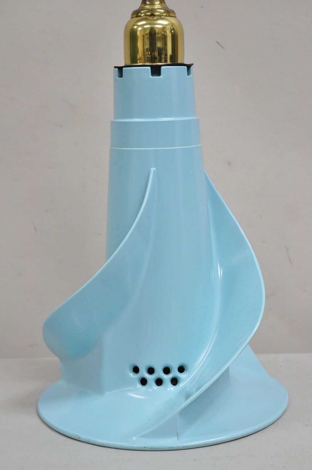 Vintage Mid Century Modern Turquoise Blue Washing Machine Agitator Table Lamp