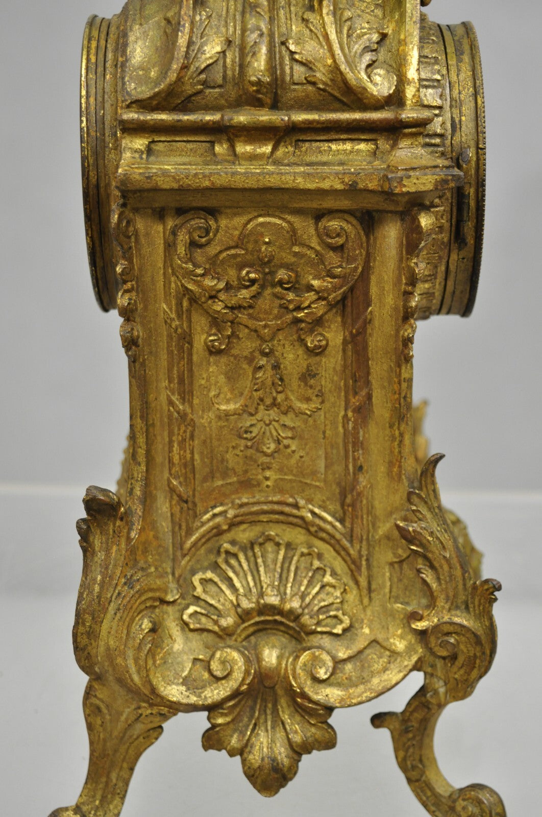 S. Marti Medaille de Bronze Gold French Victorian Porcelain Figural Shelf Clock