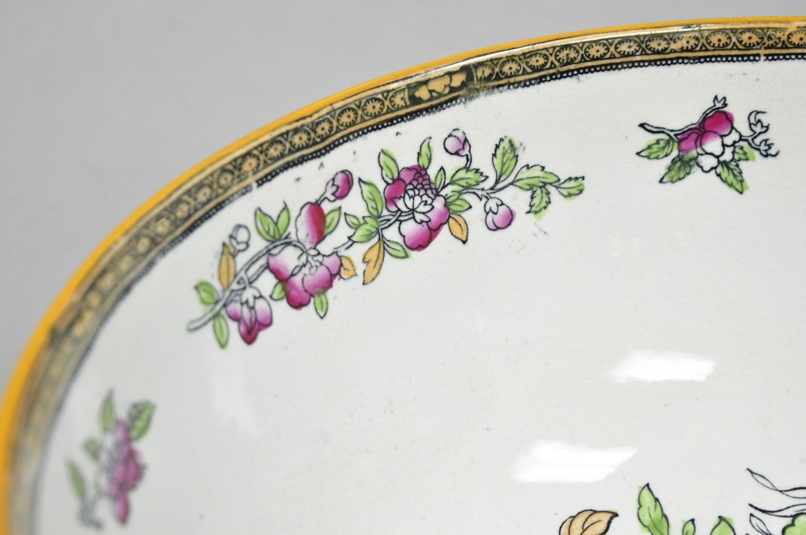 Antique Edge Malkin & Co Indian Tree English Transferware Porcelain Serving Bowl