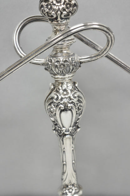 Vintage International Silver Co Countess Silver Plated 3 Arm Candelabra - Pair