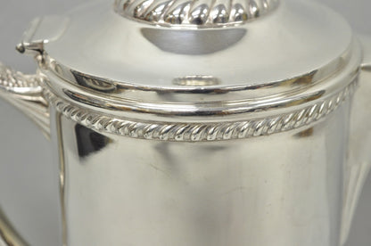 Antique English Victorian Silver Plated Enamel Line Large Beverage Water Pitcher