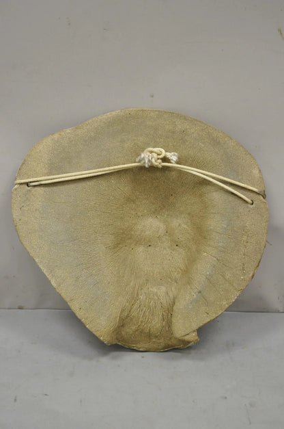 Vintage Mid Century Modern Artisan Studio Crafted Ceramic Self Portrait Wall Art