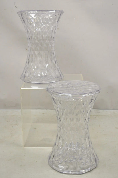 Marcel Wanders for Kartell Italy Clear PMMA Hourglass "Stone" Stool - a Pair