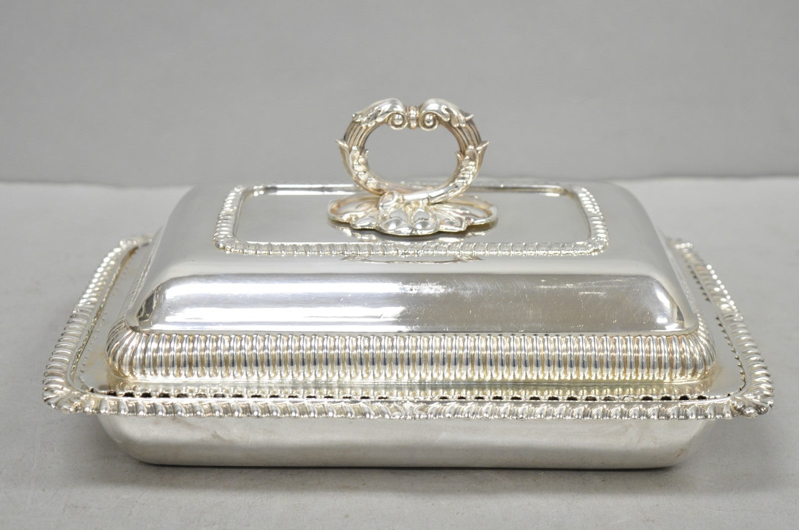 Antique English Regency Georgian Silver Plated Covered Chafing Serving Dish