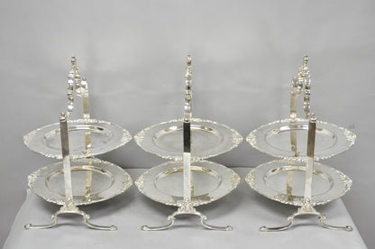 Vintage Godinger Silver Plated 2 Tier Buffet Server High Tea Pastry Plate Stand