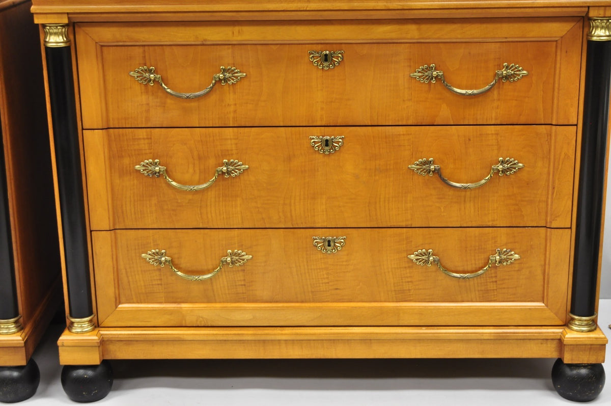 Thomasville Grand Classics Empire Biedermeier Maple Bachelor Chest Dresser, Pair