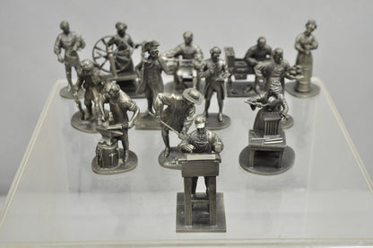Vintage Franklin Mint 1974 Pewter People of Colonial America Full Figurine Set