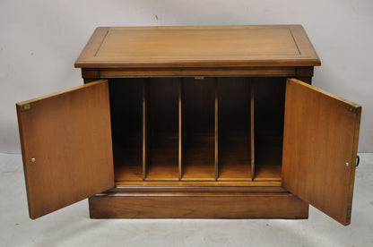 Vintage Century Furniture Hollywood Regency 2 Door Walnut Record Console Cabinet