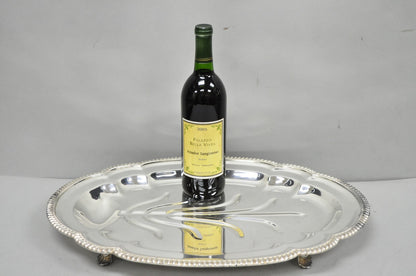 Vintage English Regency Silver Plated Meat Cutlery Serving Platter Tray by LB