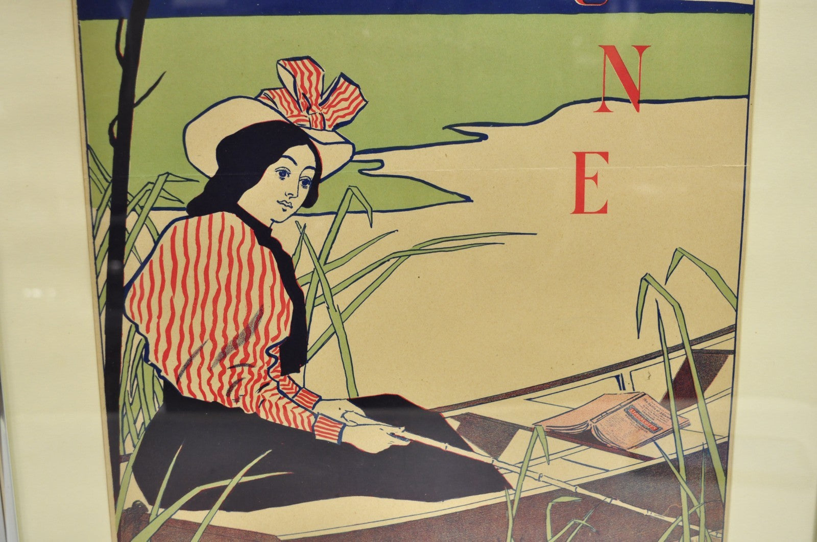 Antique Art Deco Will Carqueville Lippincott's "June" Framed Lithograph Print