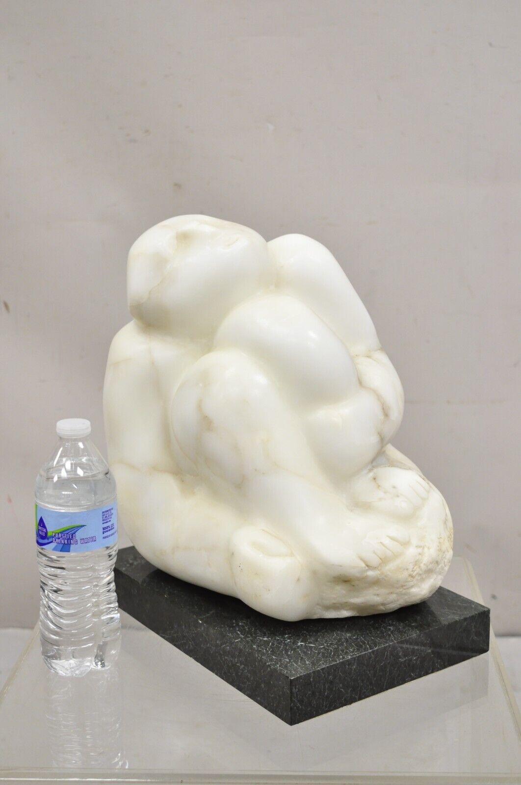 Sheryl C. Benjamin Marble Nude Figure Abstract Sculpture On Marble Base