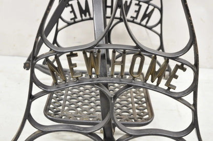 Antique Black Cast Iron Treadle Sewing Machine Table Base by New Home