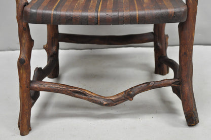 Antique Folk Art Handmade Wooden Twig Branch Adirondack Small Childs Chair