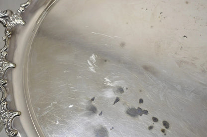 Vintage Alpacca Victorian Silver Plated (2) Handle Oval Serving Platter Bar Tray