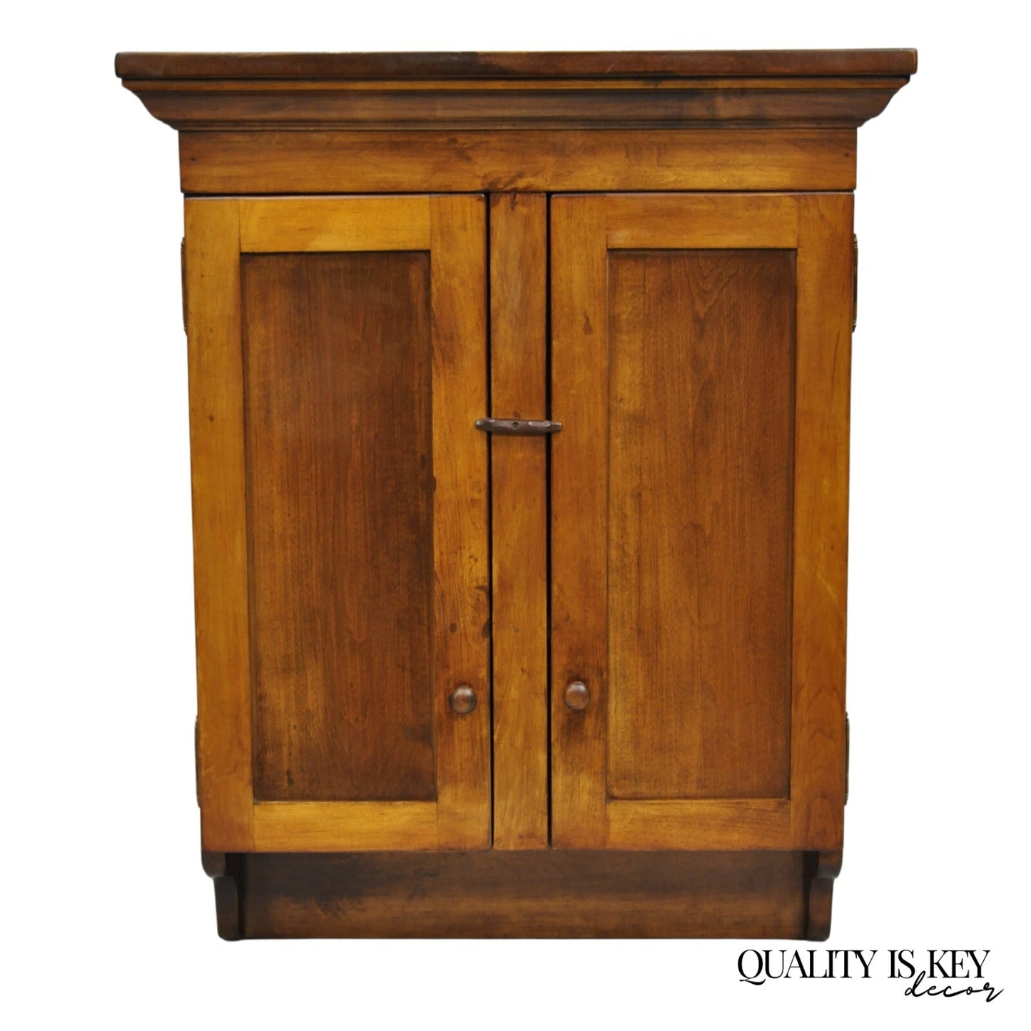 Vintage American Colonial Style Cherry Wood Wall Hanging Hutch Kitchen Cupboard