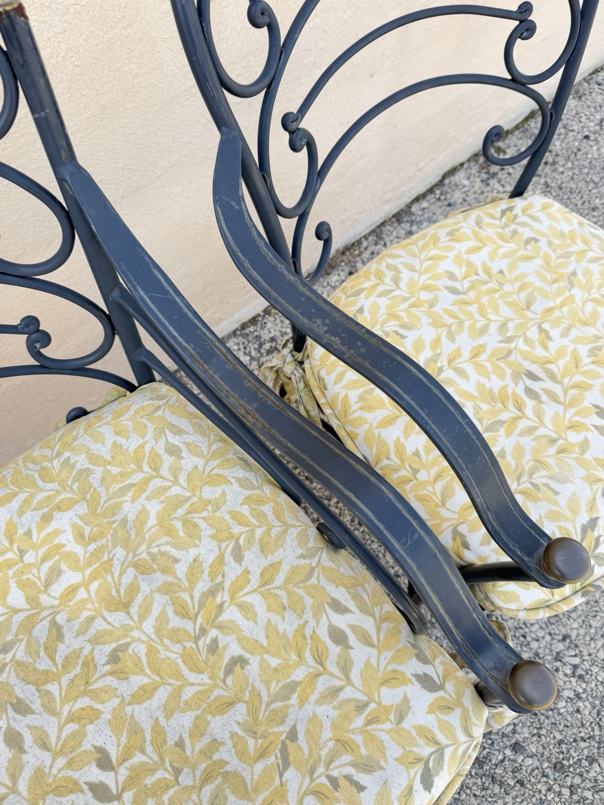 Contemporary Scrolling Wrought Iron Patio Loveseat & Arm Chair Set - 4 pcs