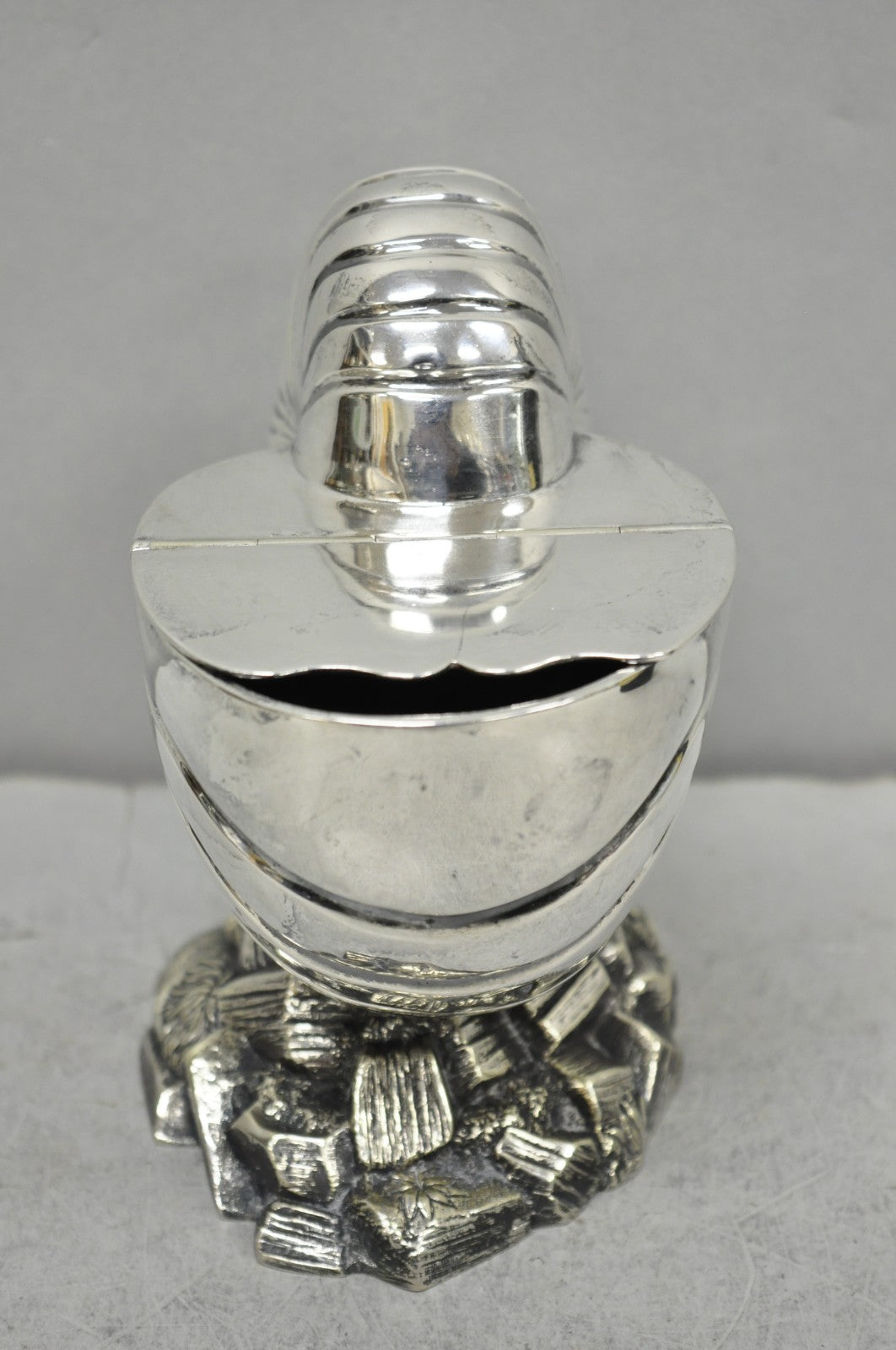 Antique Victorian Silver Plated Nautilus Figural Shell Form Spoon Warmer