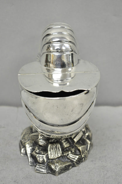 Antique Victorian Silver Plated Nautilus Figural Shell Form Spoon Warmer