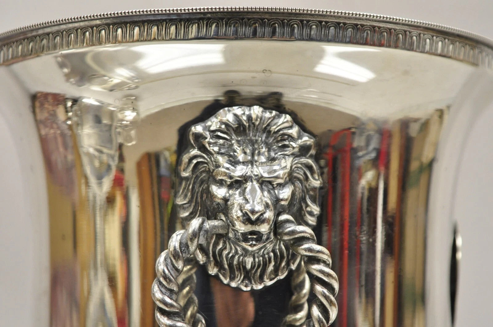 Vintage English Regency Lion Head Champagne Chiller Ice Bucket 1971 Skeet Award