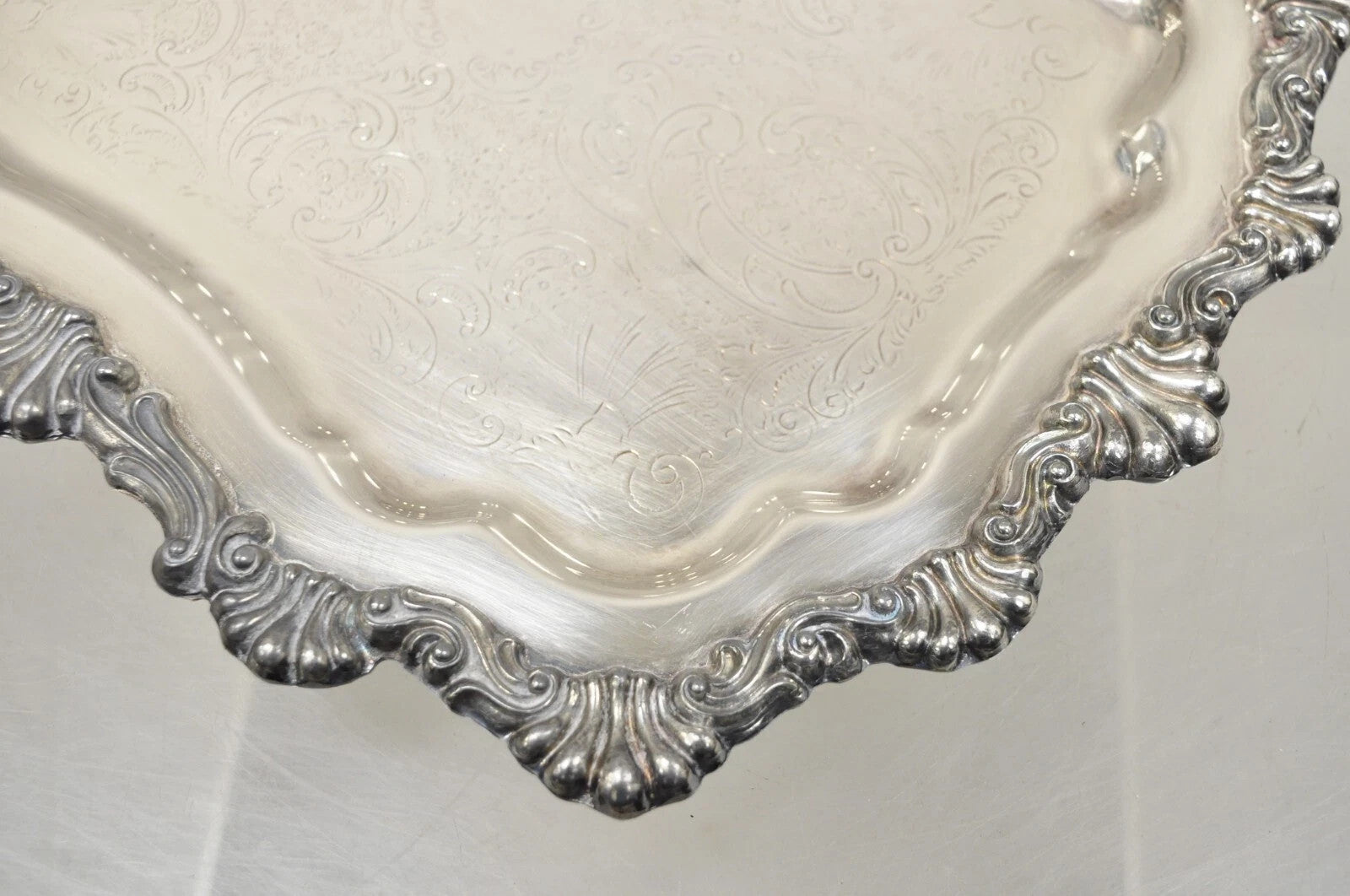 Vintage FB Rogers 6720 Victorian Style Silver Plated Small Serving Dish Platter