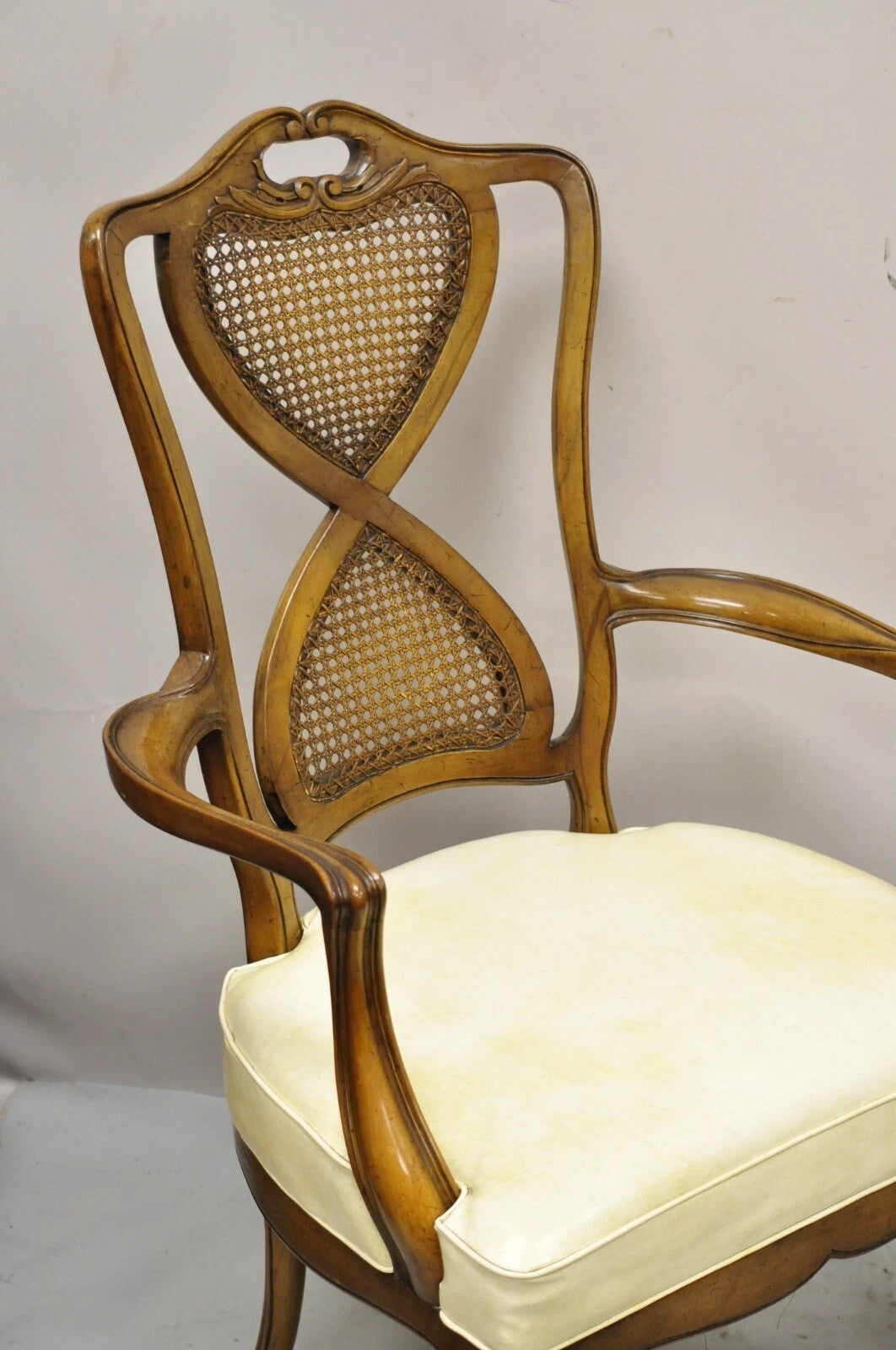 French Provincial Hollywood Regency Pretzel Cane Back Dining Chair - Set of 8