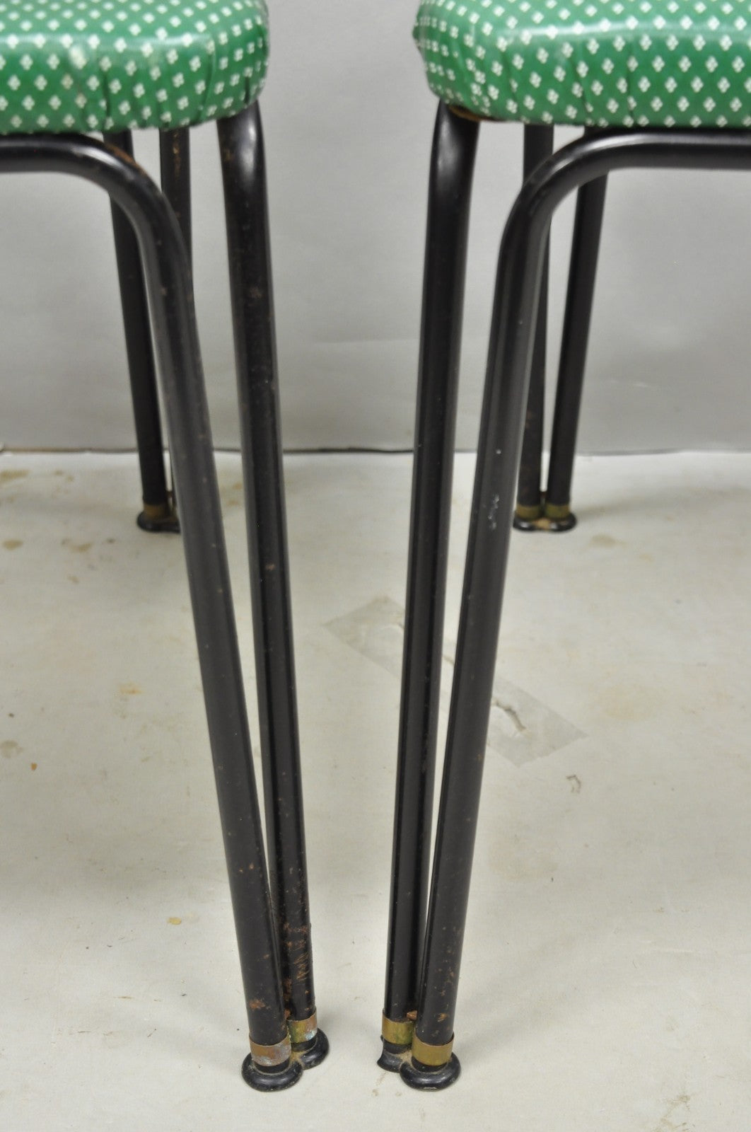 Vintage Daystrom Mid Century Modern Black Metal Kitchen Dining Chairs, Set of 6