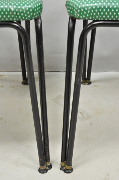 Vintage Daystrom Mid Century Modern Black Metal Kitchen Dining Chairs, Set of 6