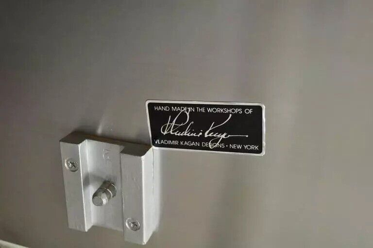 Vladimir Kagan Brushed Aluminum & Glass Cubist Extension Dining Conference Table