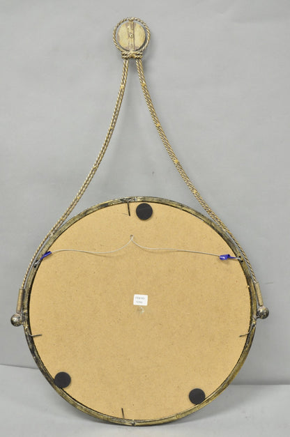 Contemporary Modern Hollywood Regency Round Etched Glass Hanging Wall Mirror