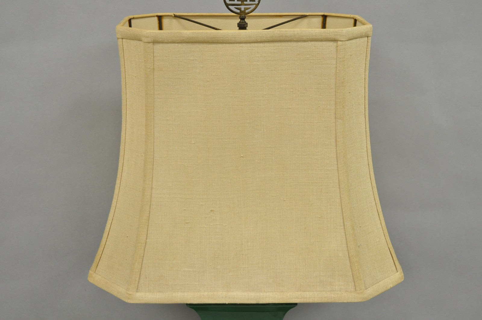 Vintage Paul Hanson Chinoiserie Green Porcelain Jardiniere Oriental Table Lamp