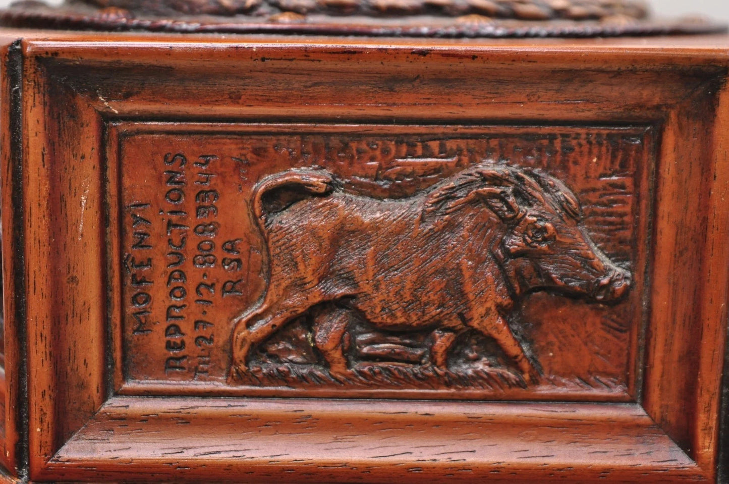 Vintage Chinoiserie African Safari Faux Horn Tusk Fiberglass Floor Lamp