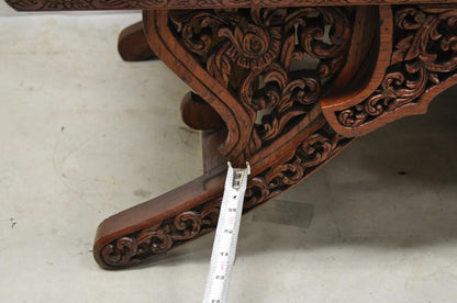 Vintage Chinoiserie Carved Teak Wood Howdah Elephant Saddle Accent Chair