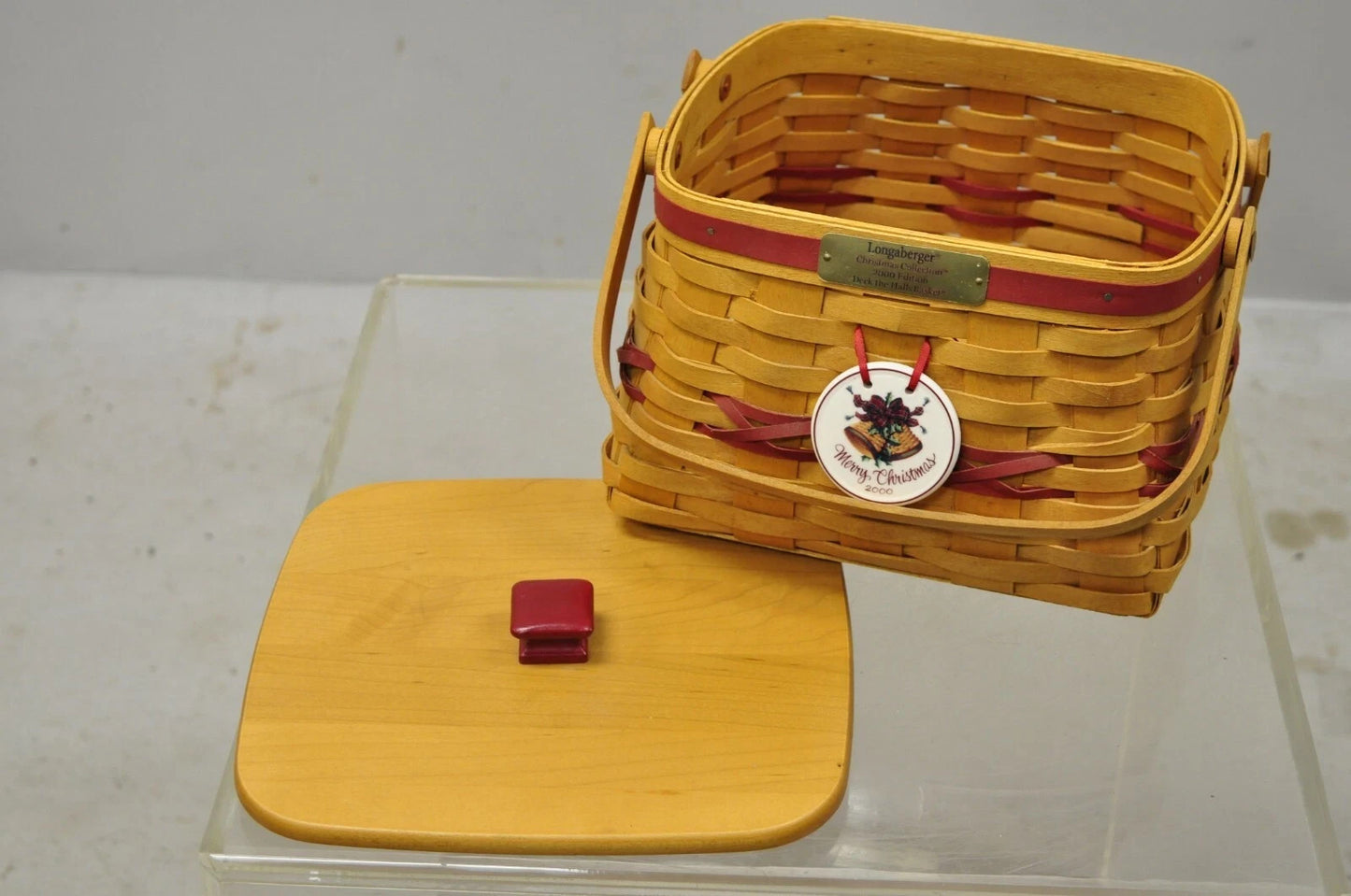Vintage Longaberger Christmas Edition 2000 Edition Deck the Halls Basket w/ Lid