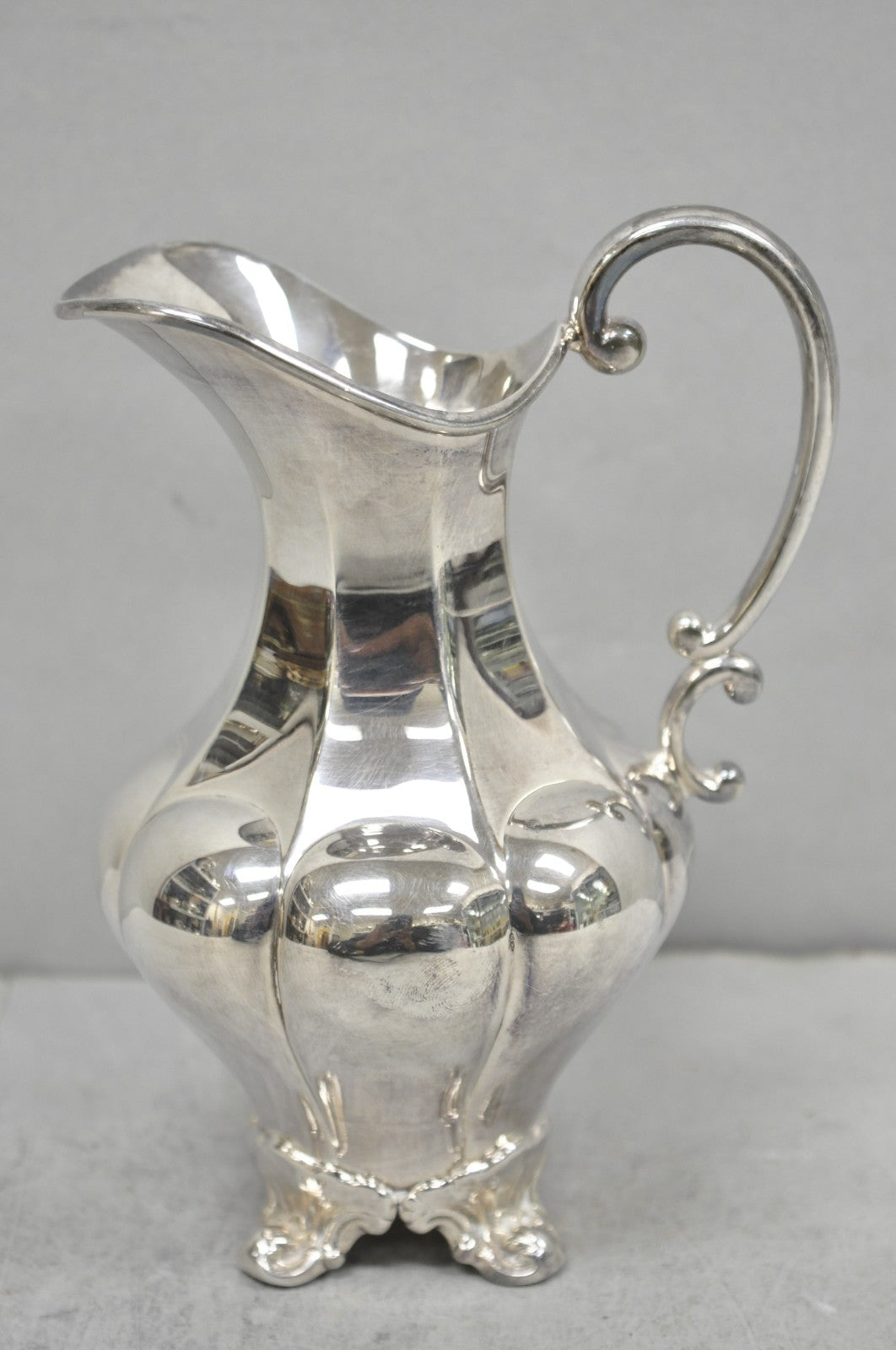 Vintage Victorian Silver Plated Bulbous Footed Tea Coffee Creamer Pot