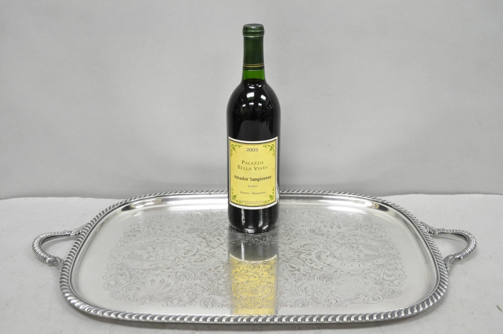 Vintage Sheffield Victorian Silver Plated Twin Handle Bar Serving Platter Tray