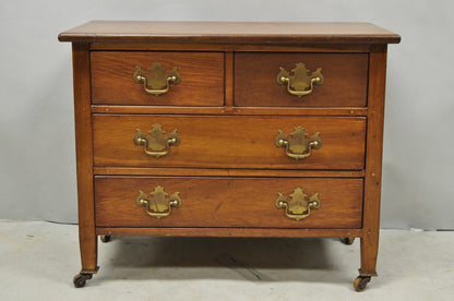 Antique Walnut Miniature Salesman Sample Small Chippendale Chest of Drawers