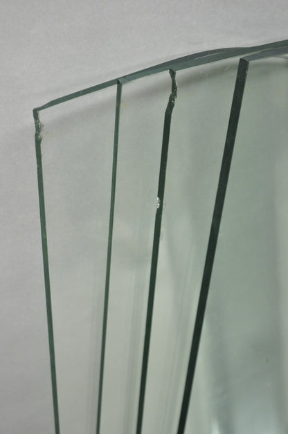 Antique American Empire Tiger Oak Curved Glass China Cabinet w/ Carved Griffins