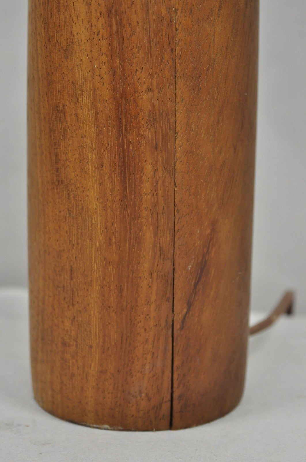 Vintage Mid Century Danish Modern Small Solid Teak Wood "Bottle" Form Table Lamp
